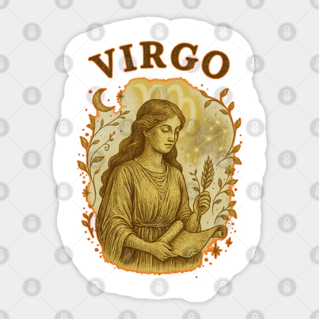 Virgo Star Sign of the Zodiac Sticker by Stylecombinator